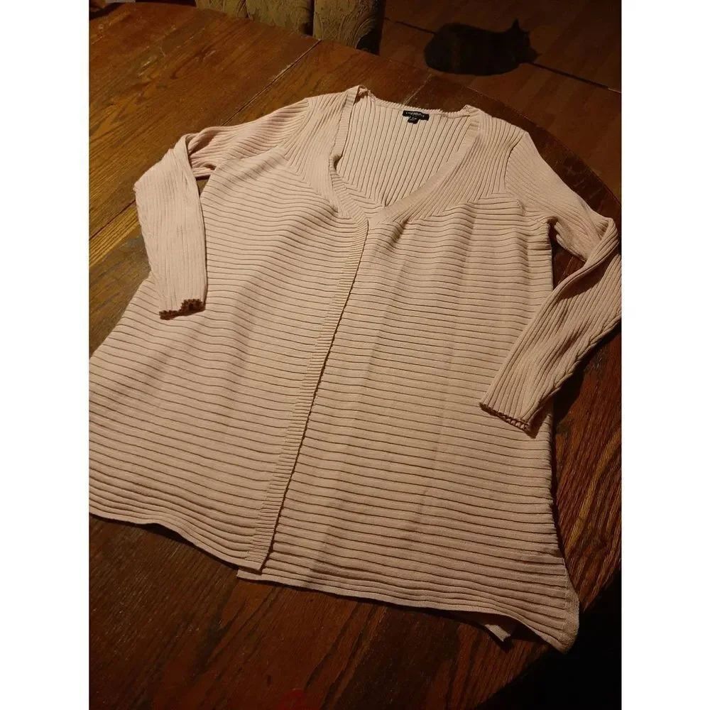 Sizeโ14/16 Lane Bryant Light Pink Long Sleeve Sweater Ribbed CardiganโSweater